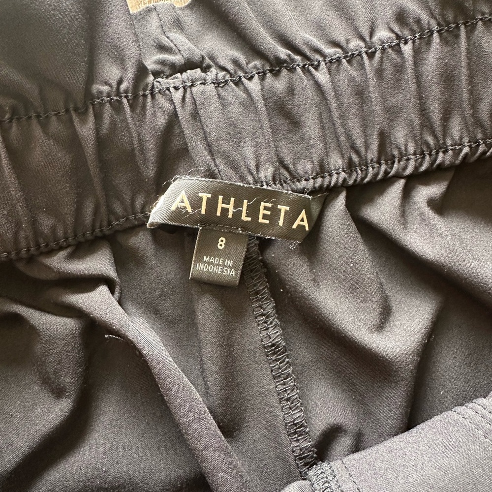 Athleta Black Skyline Paperbag Ankle Athletic Trousers Pants size 8 - Picture 7 of 14